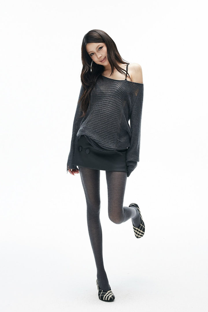 Camille Button Mini Skirt