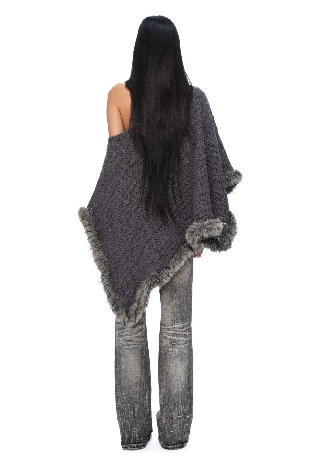 Celine Slanted Neck Poncho