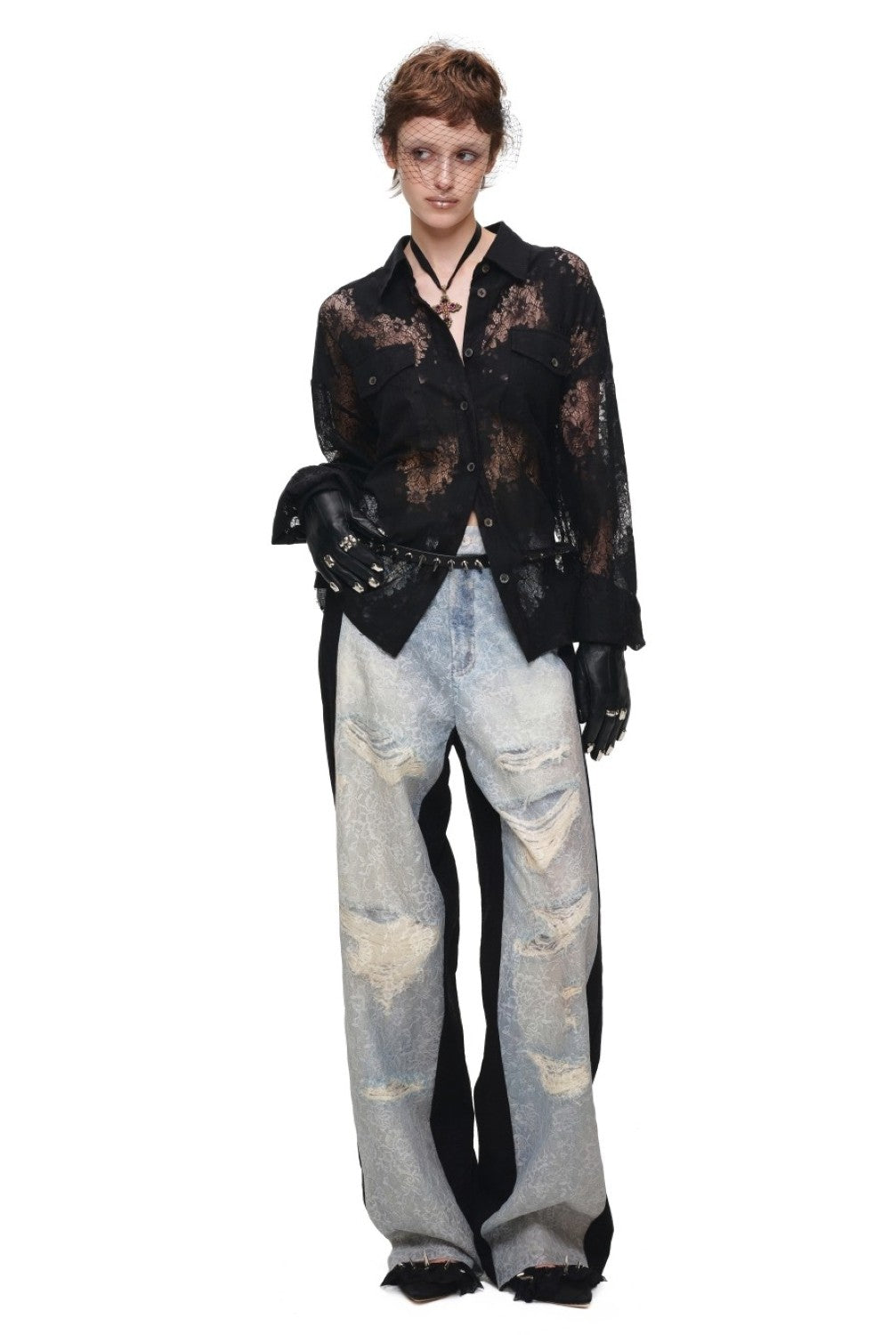 Cinched Romance Lace Blouse