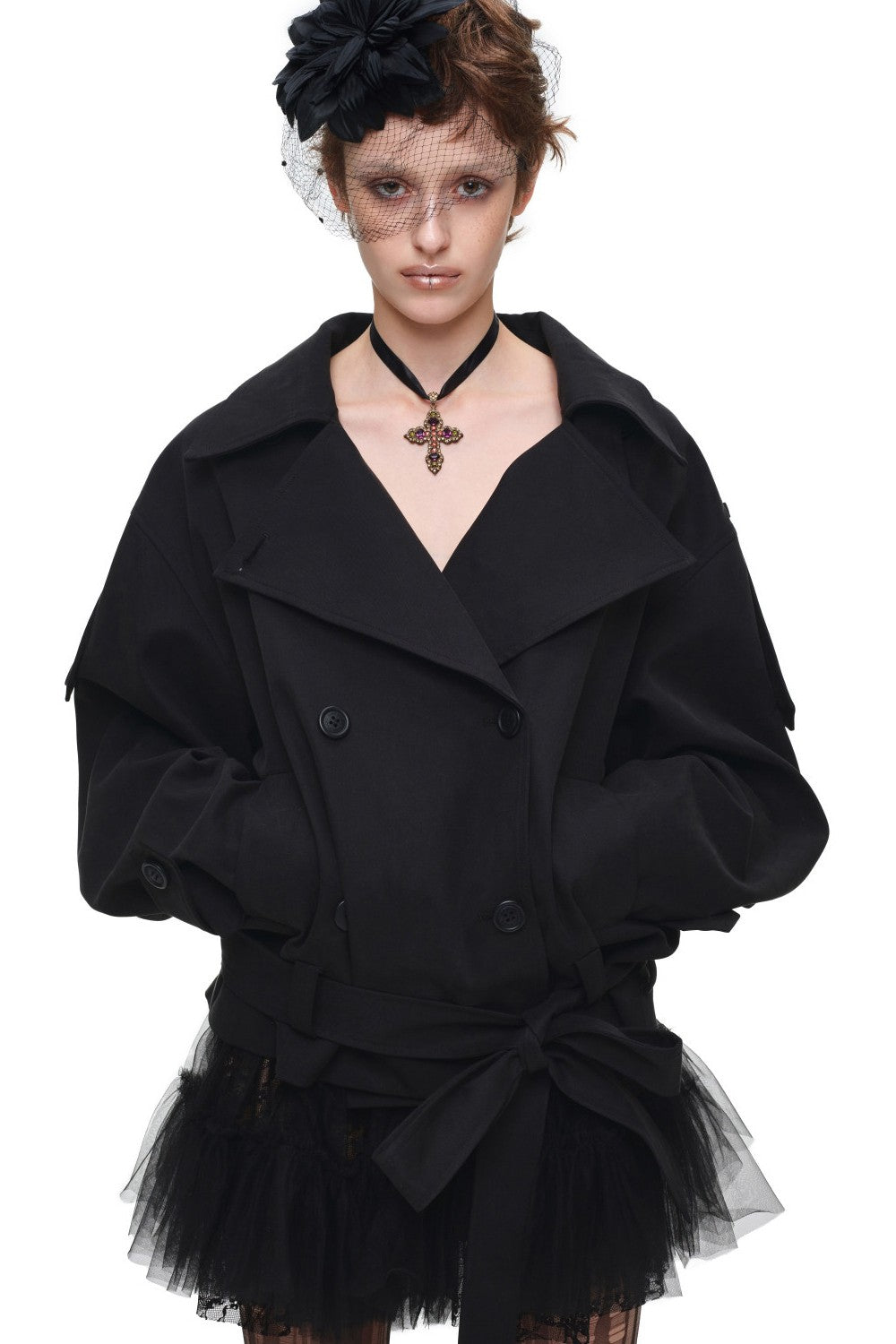 Sculpted Belted Trench Coat
