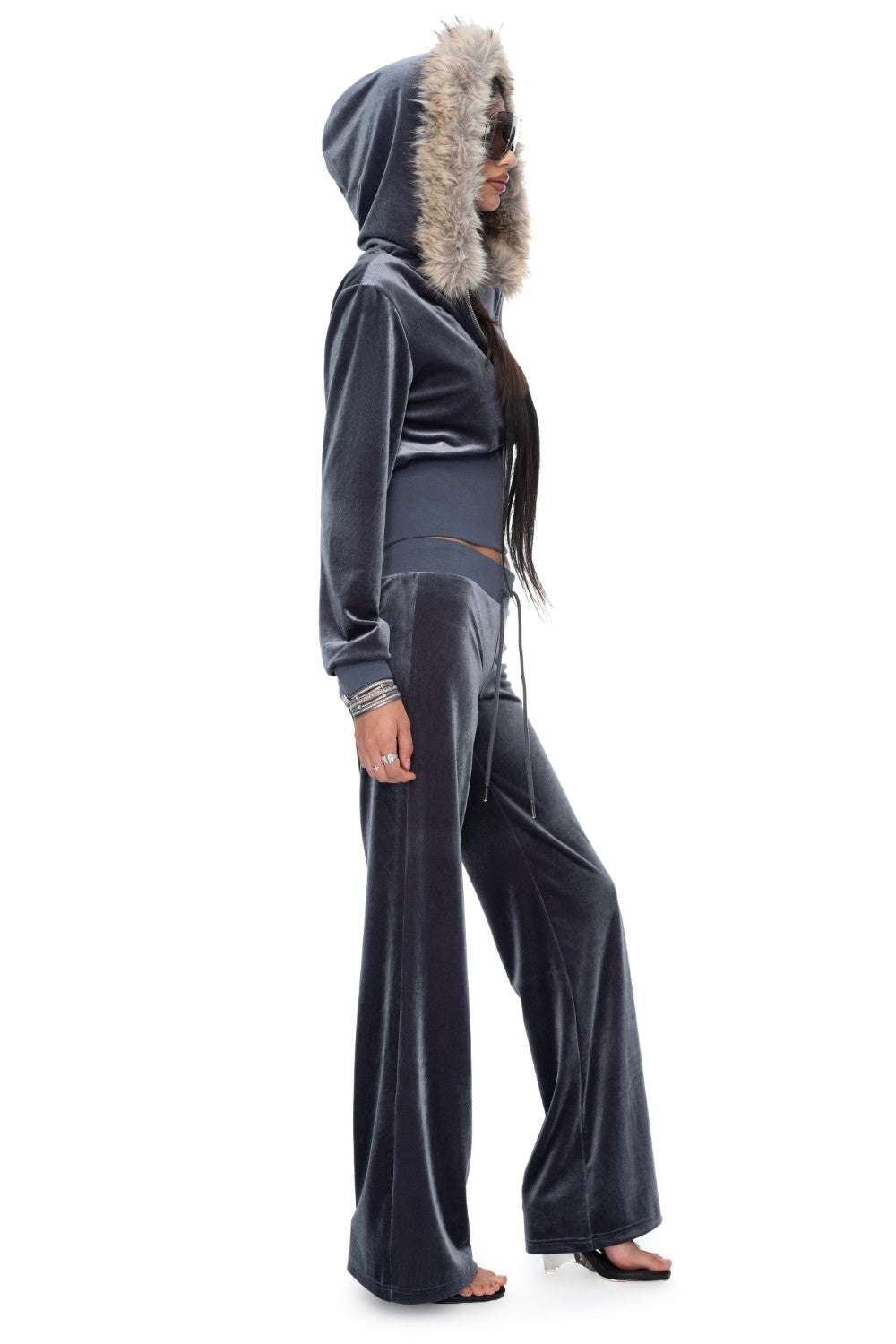 Elsa Low-Rise Velvet Sweatpants