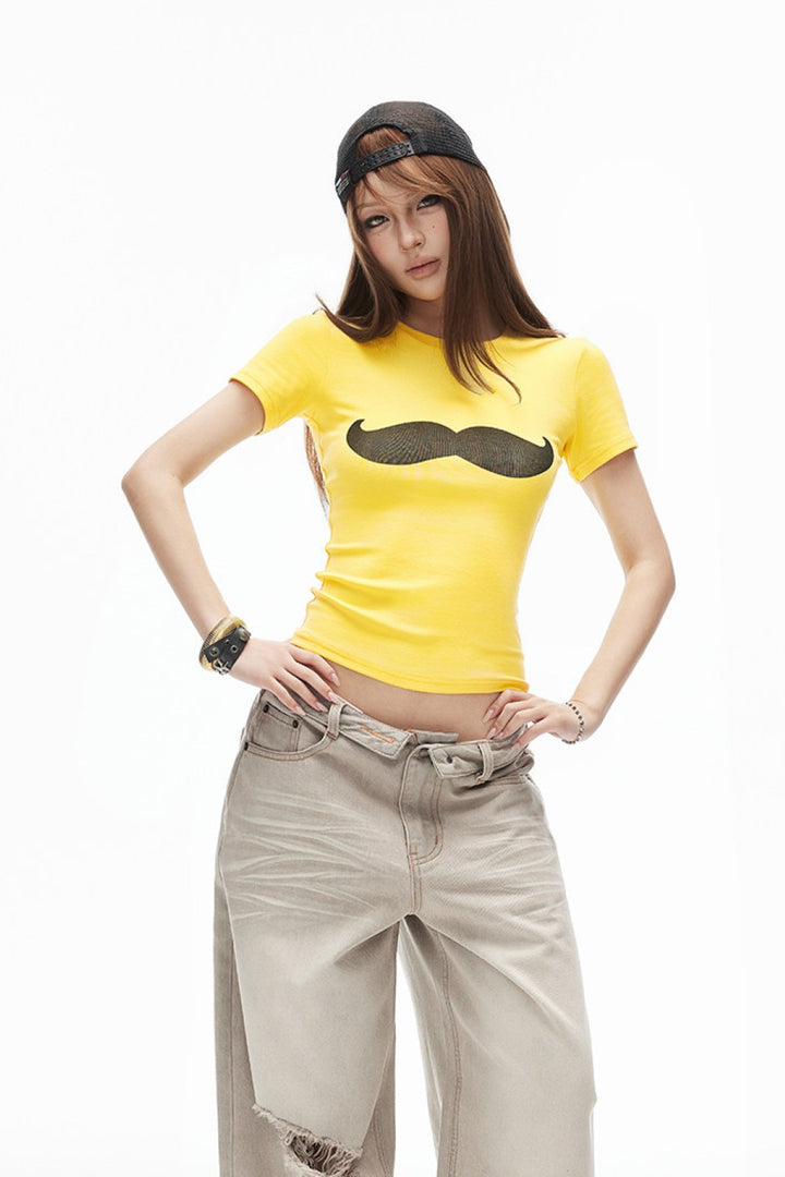 Retro Mustache Baby Tee