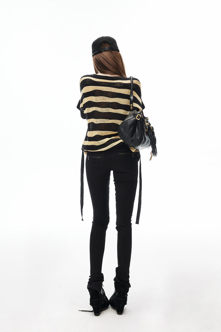 Zarela Striped Sheer Pullover