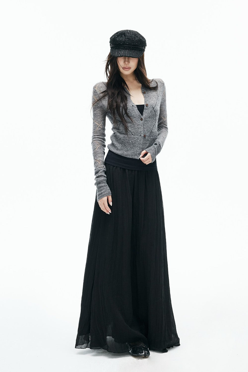 Argyle Diamond Knit Cardigan