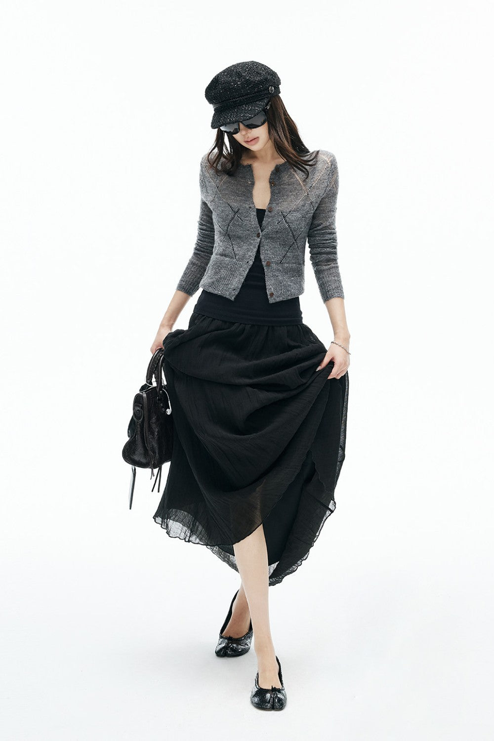 Flowing Crinkle Maxi Skirt