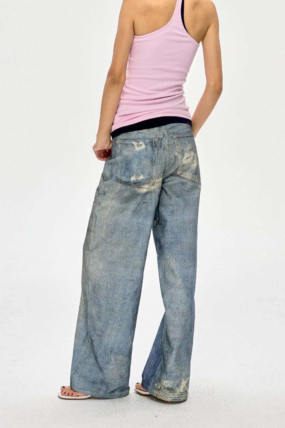 Retro Faded Blue Baggy Jeans