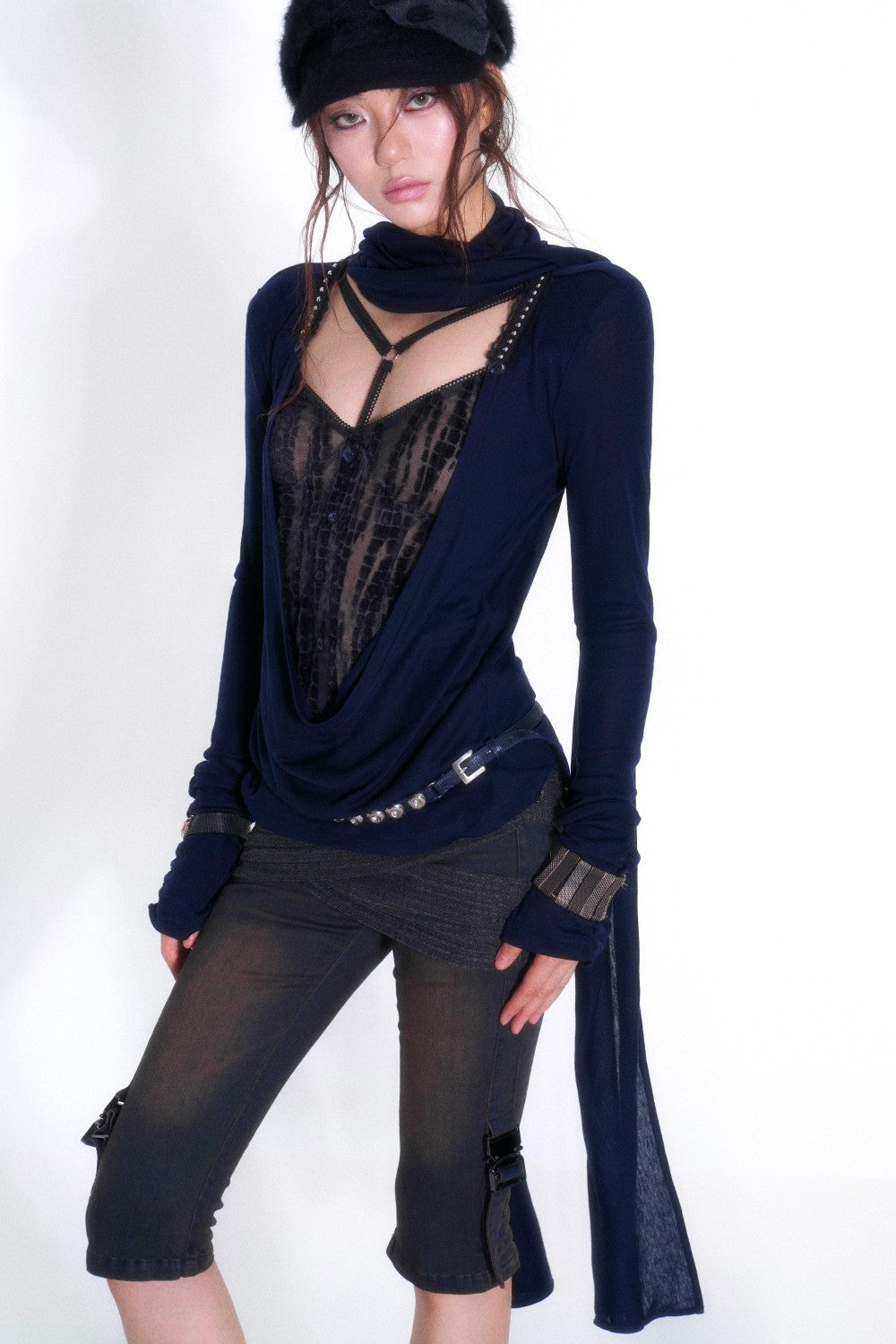 Moonlit Draped Lace Top