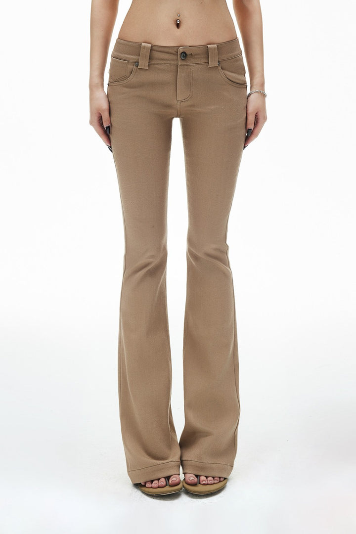Khaki Slim Bootcut Pants