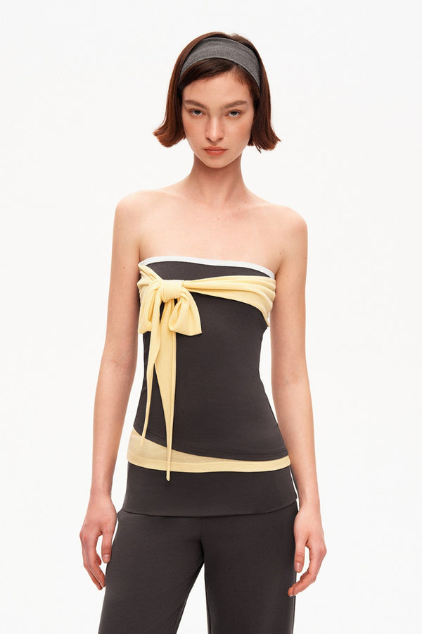 Sienna Contrast Strapless Top