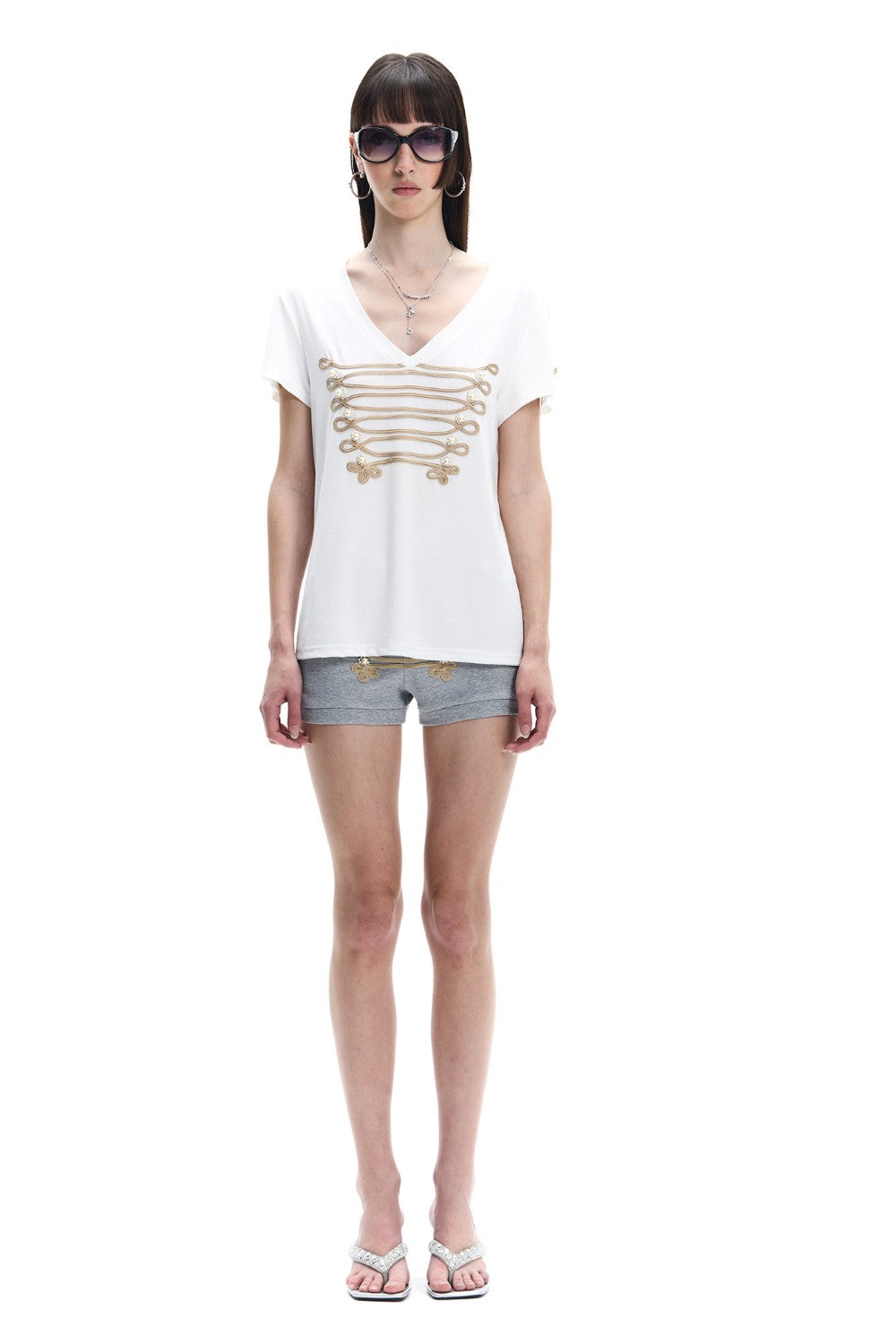Royal Embroidered Solid T-Shirt