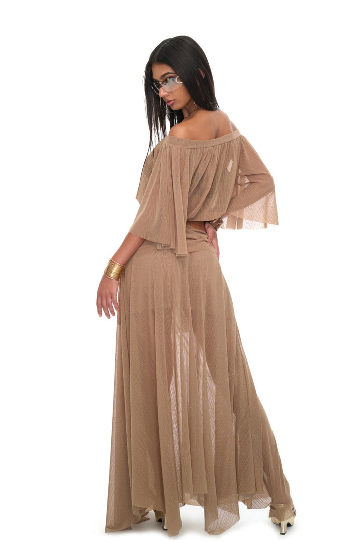 Boho Mesh Maxi Skirt