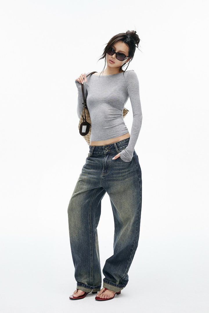 Yuki Grommet Straight-Leg Jeans