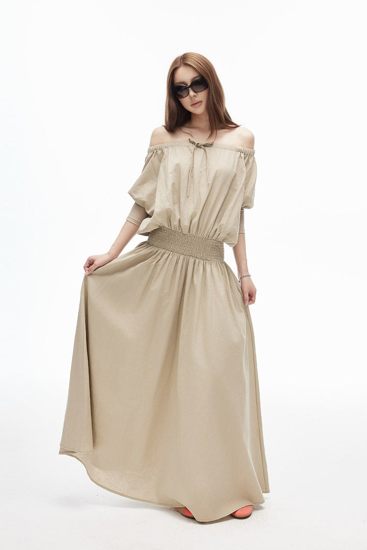 Smocked Off-Shoulder Bardot Dress
