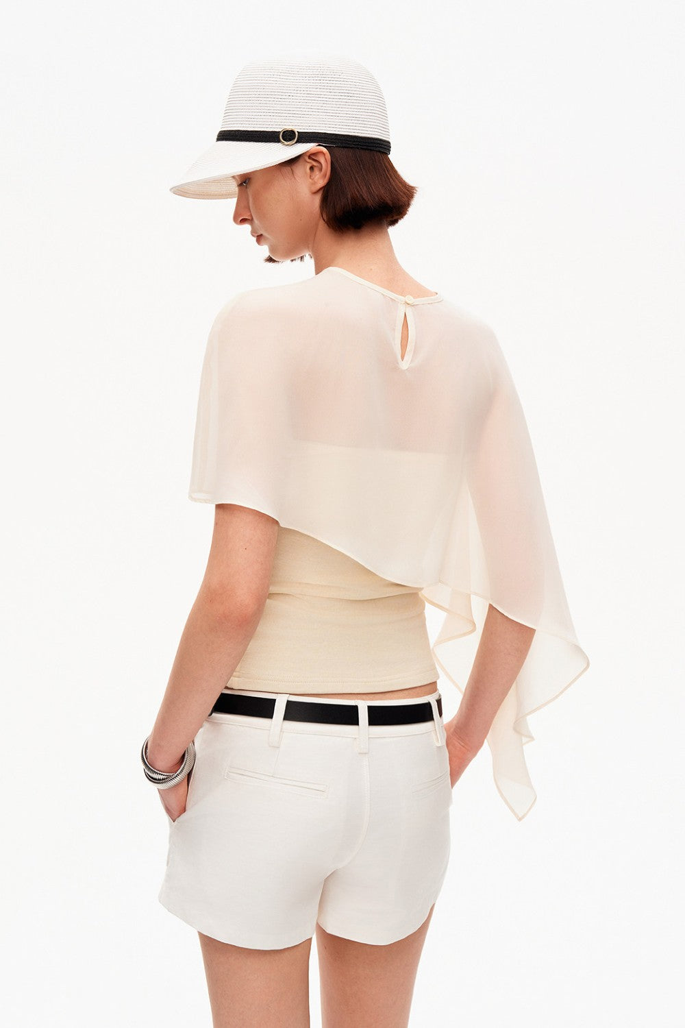 Mila Mesh Cape Top