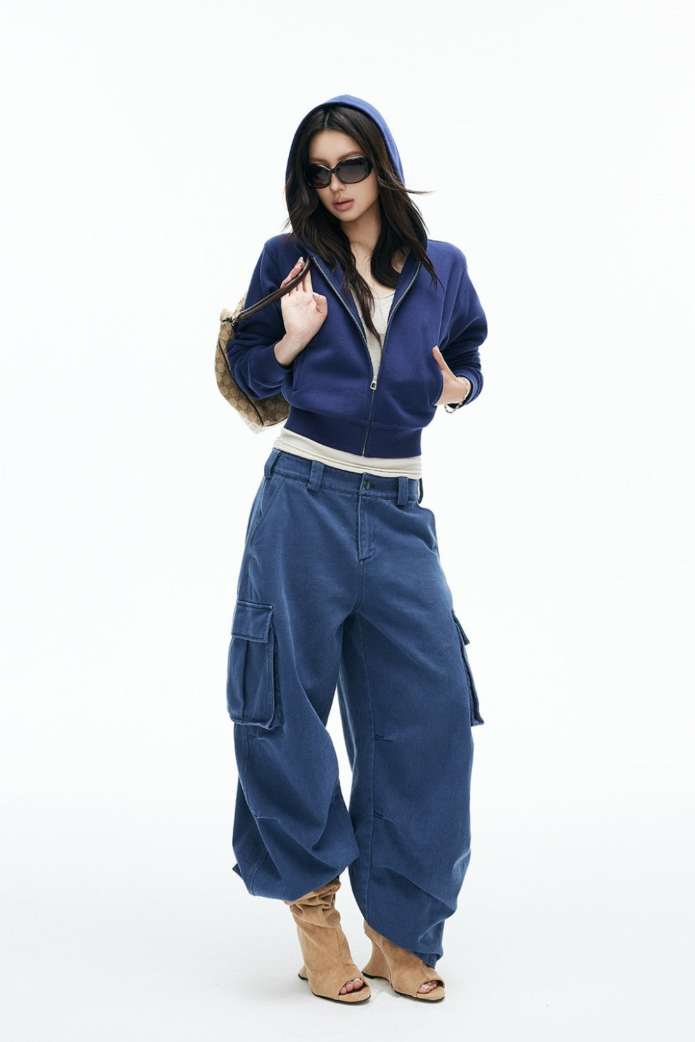 Classic Cropped Zip-Up Hoodie