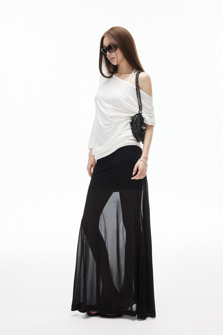 Off-Shoulder Sheer Two-Piece Top