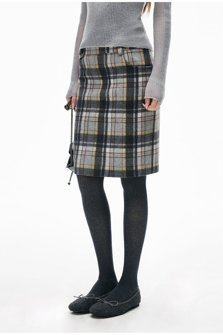 90s Vintage Plaid Skirt