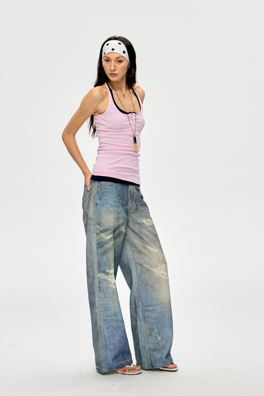 Retro Faded Blue Baggy Jeans