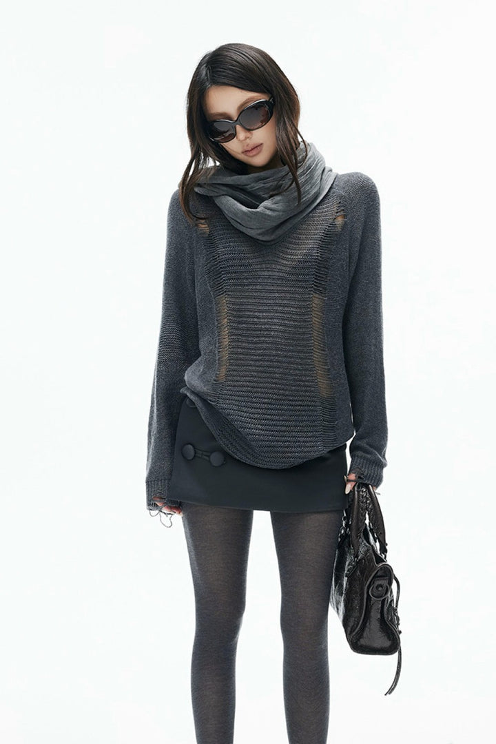 Willow Distressed V-Neck Sweater