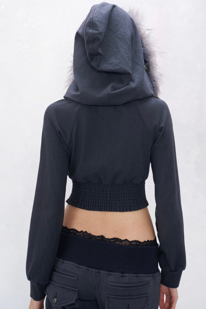 Crystal Fur-Trimmed Jacket