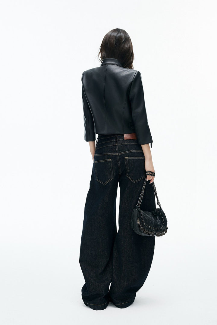 Alia Triple-Button Barrel Jeans