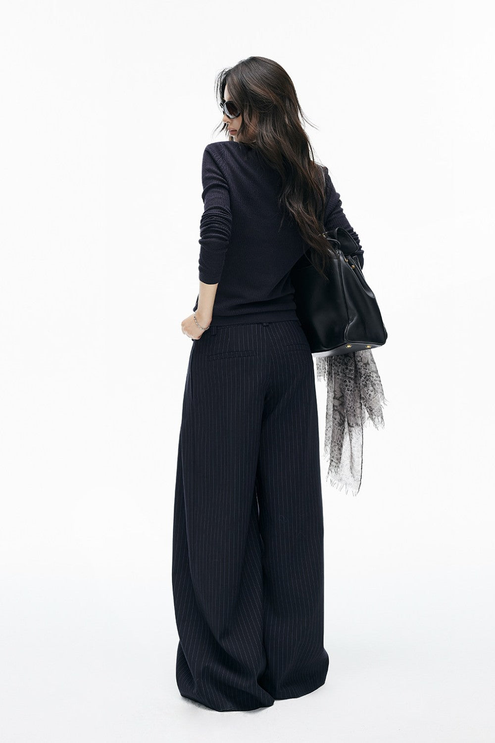 Leni Pinstripe Pleated Trousers