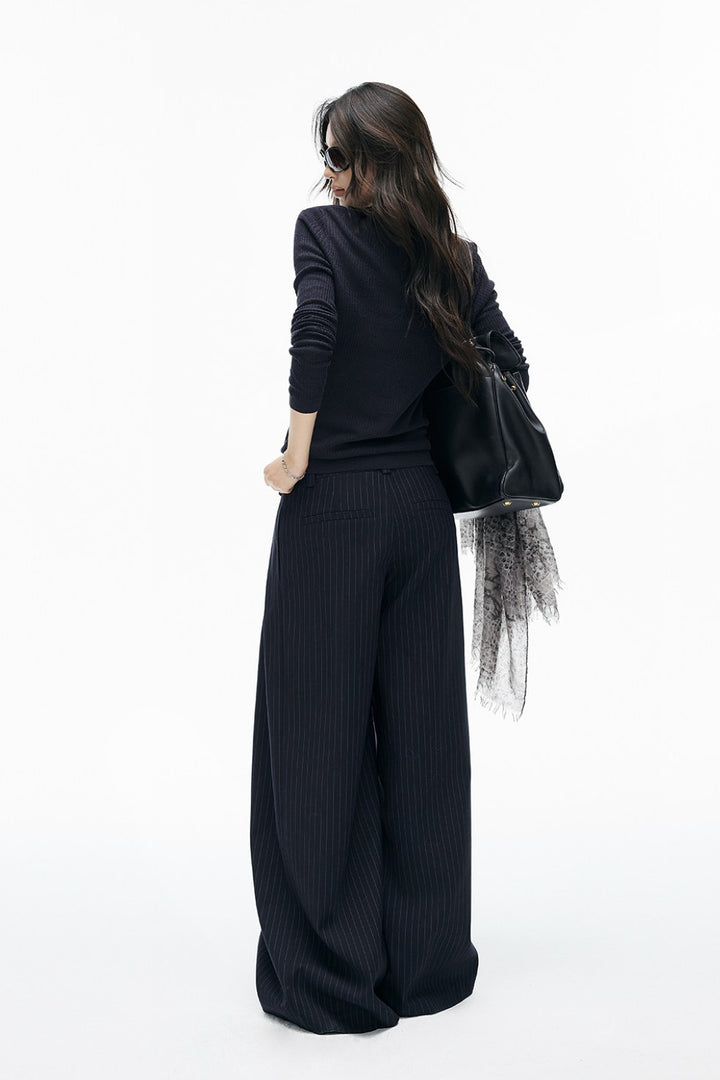 Leni Pinstripe Pleated Trousers