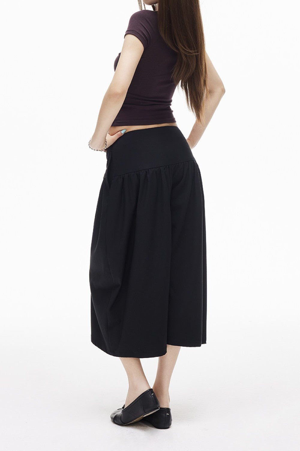Draped Barrel Crop Pants