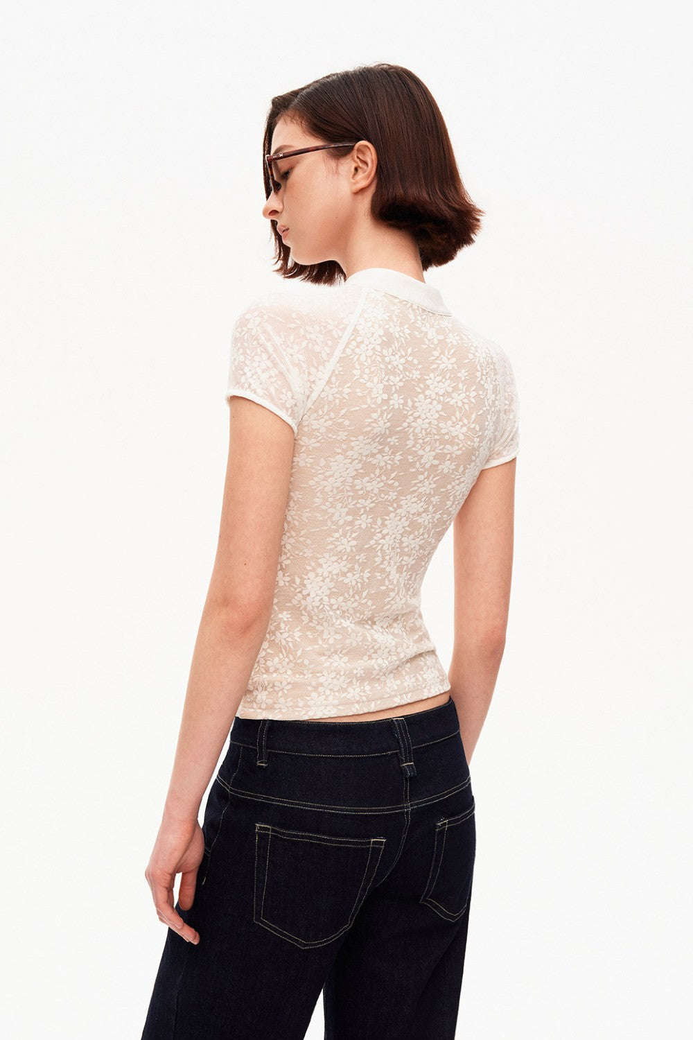 Floral Lace Mockneck Top