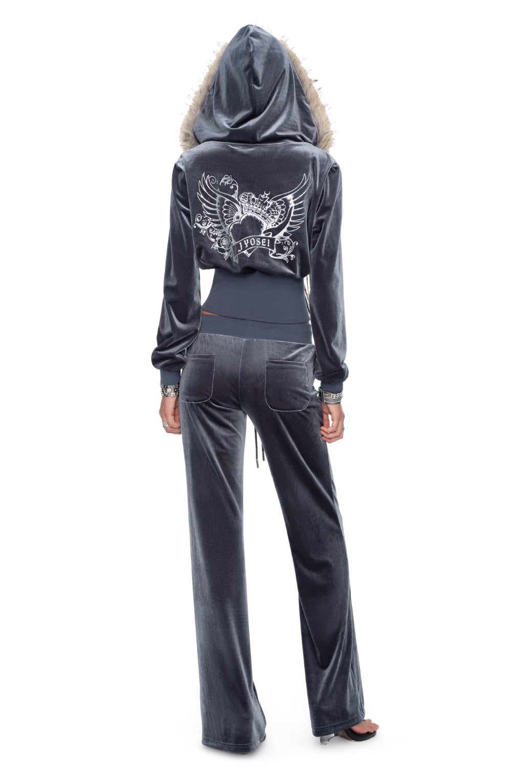 Elsa Low-Rise Velvet Sweatpants