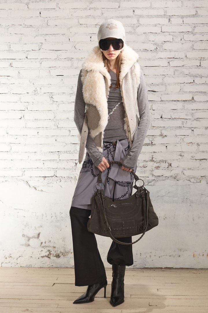 Celine Slant Fur Vest
