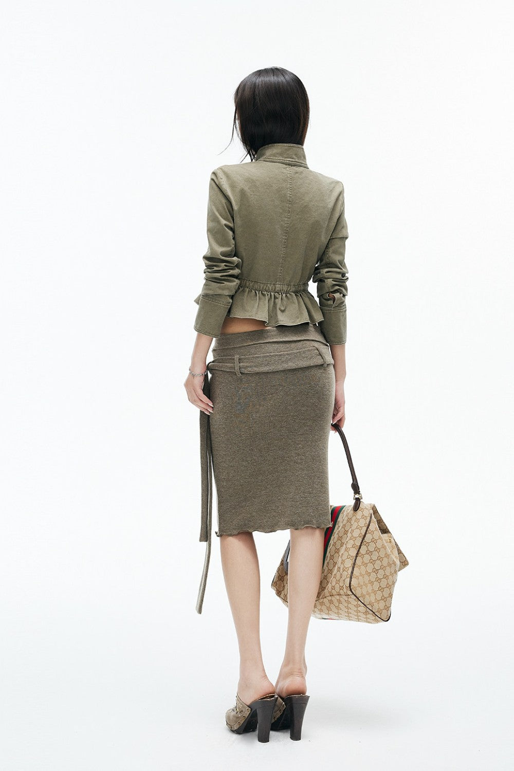 Cropped Utility Peplum Jacket