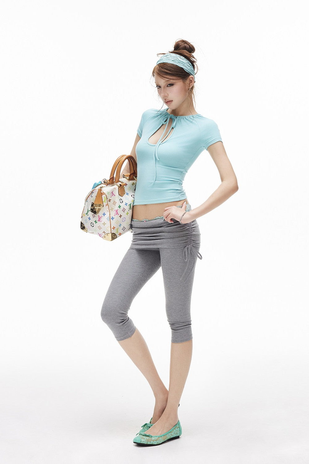 Gia Ruched Capri Leggings