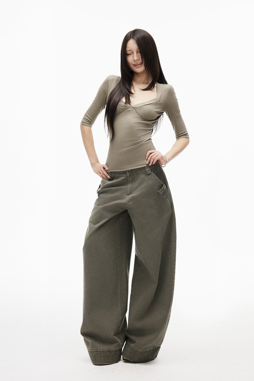 Sculpted Diamond Neckline Top