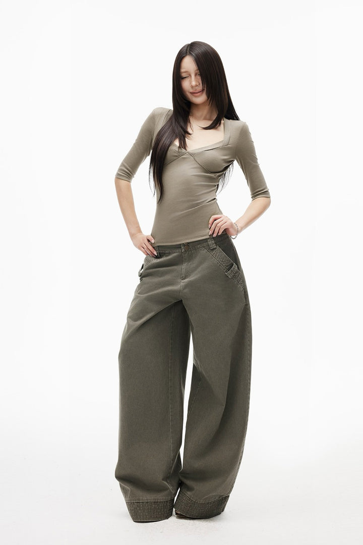 Sculpted Diamond Neckline Top