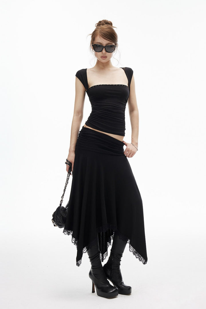 Aria Rivet Ruched Top