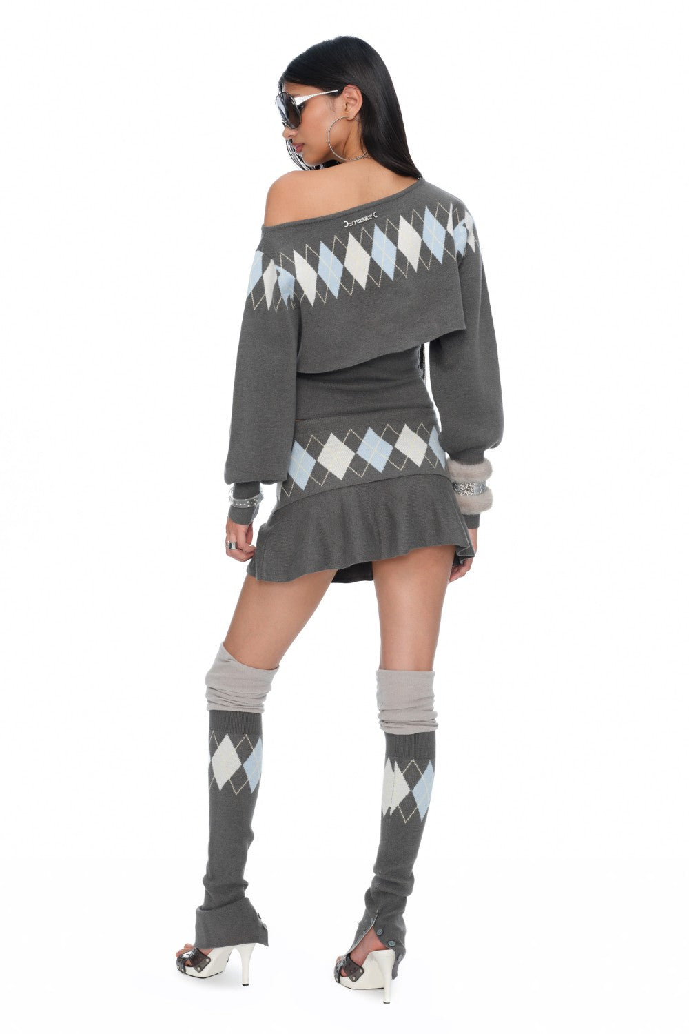 Amelie Pleated Argyle Skirt