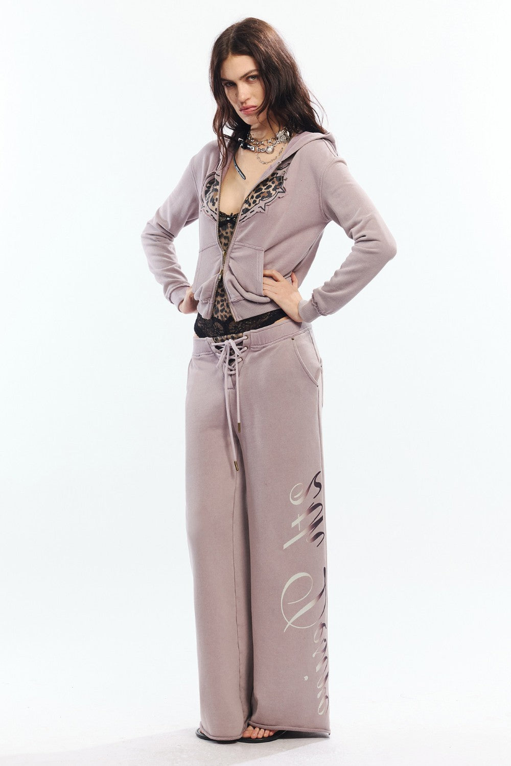 Sienna Lace-Up Wide Sweatpants