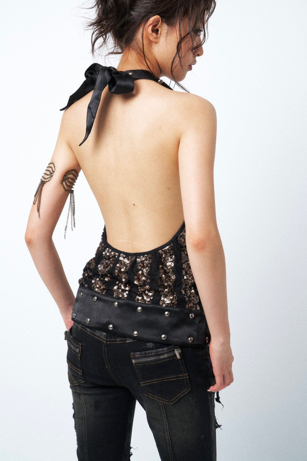 Ayla Sequin Cowl Top