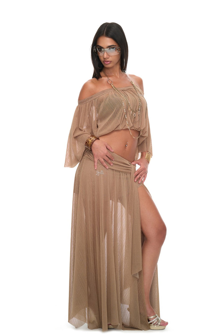 Boho Mesh Maxi Skirt
