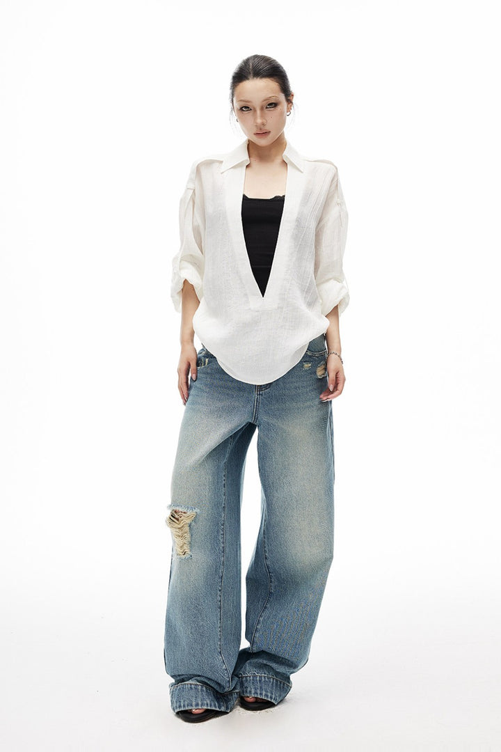 Elise White Tide Blouse