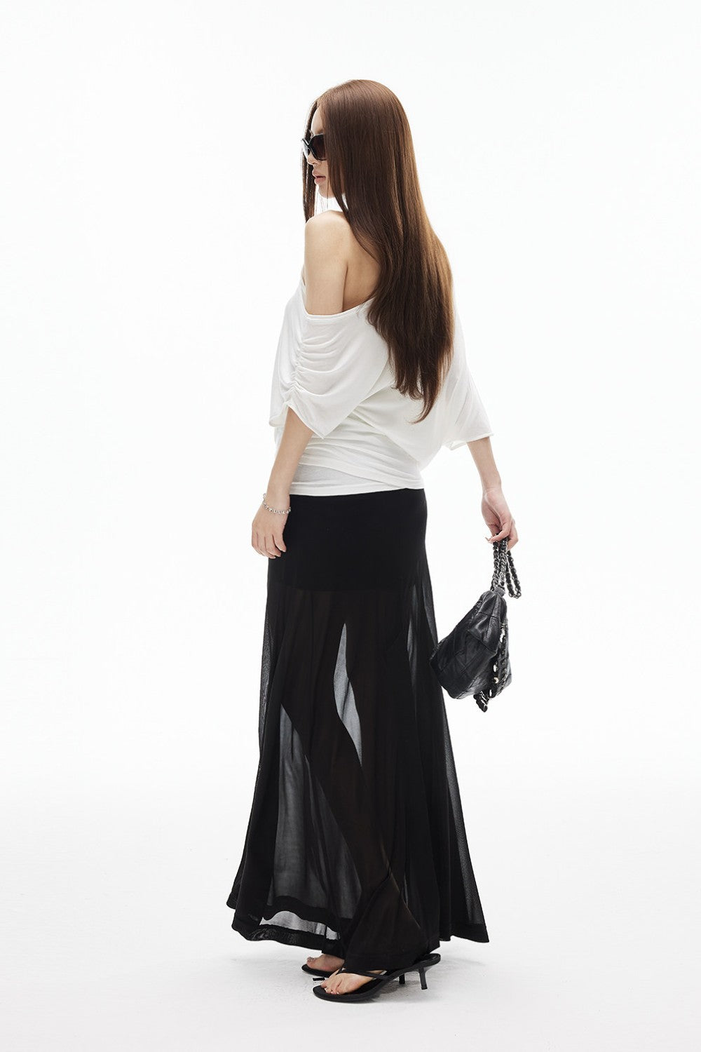Off-Shoulder Sheer Two-Piece Top
