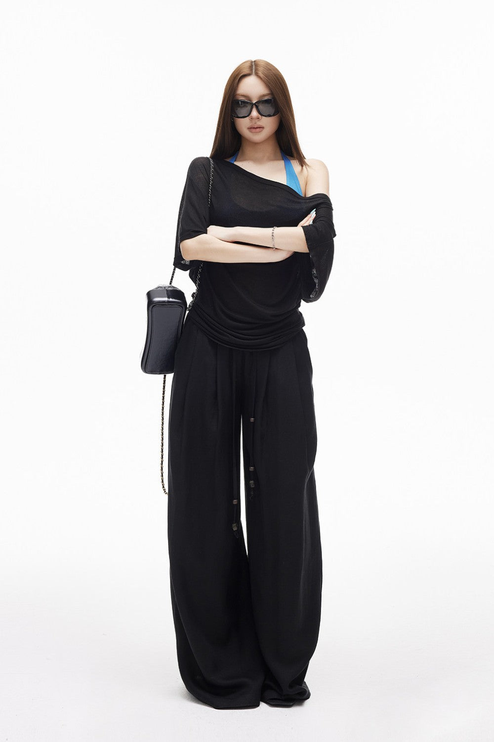 Linen Beaded Drawstring Pants