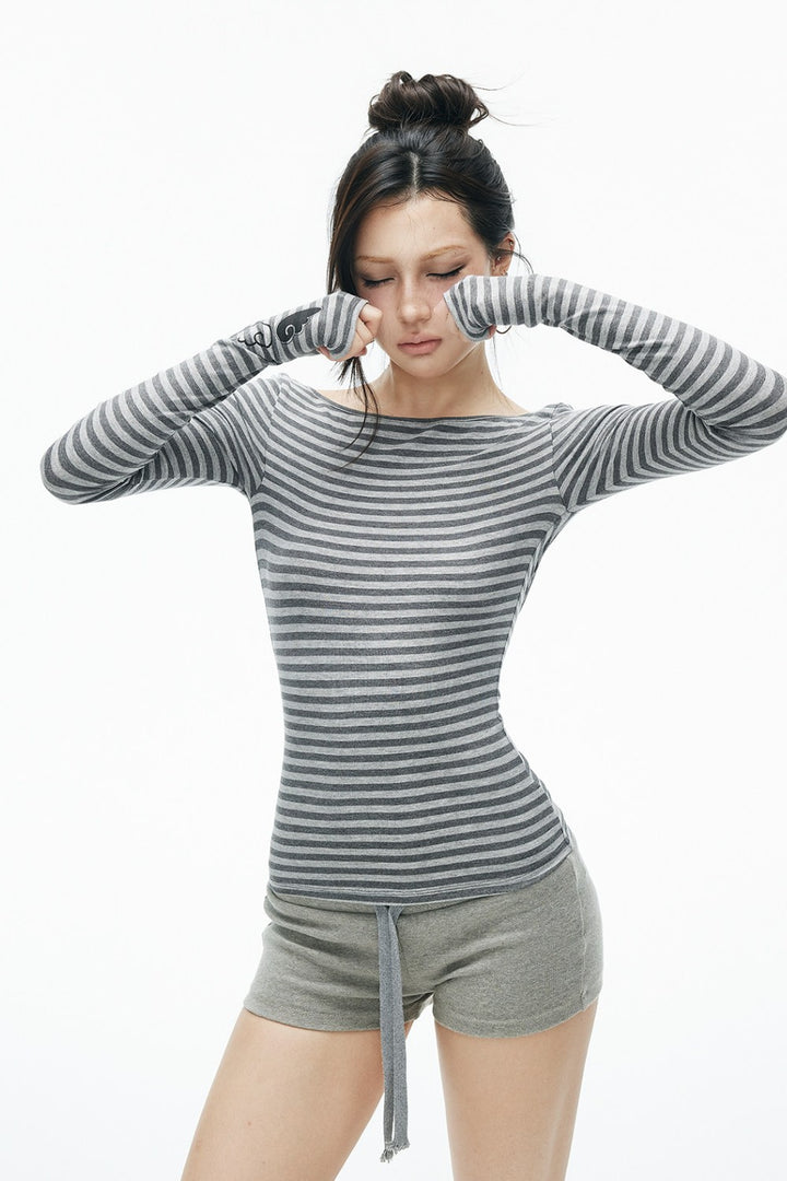 Rue Striped Open-Back Top