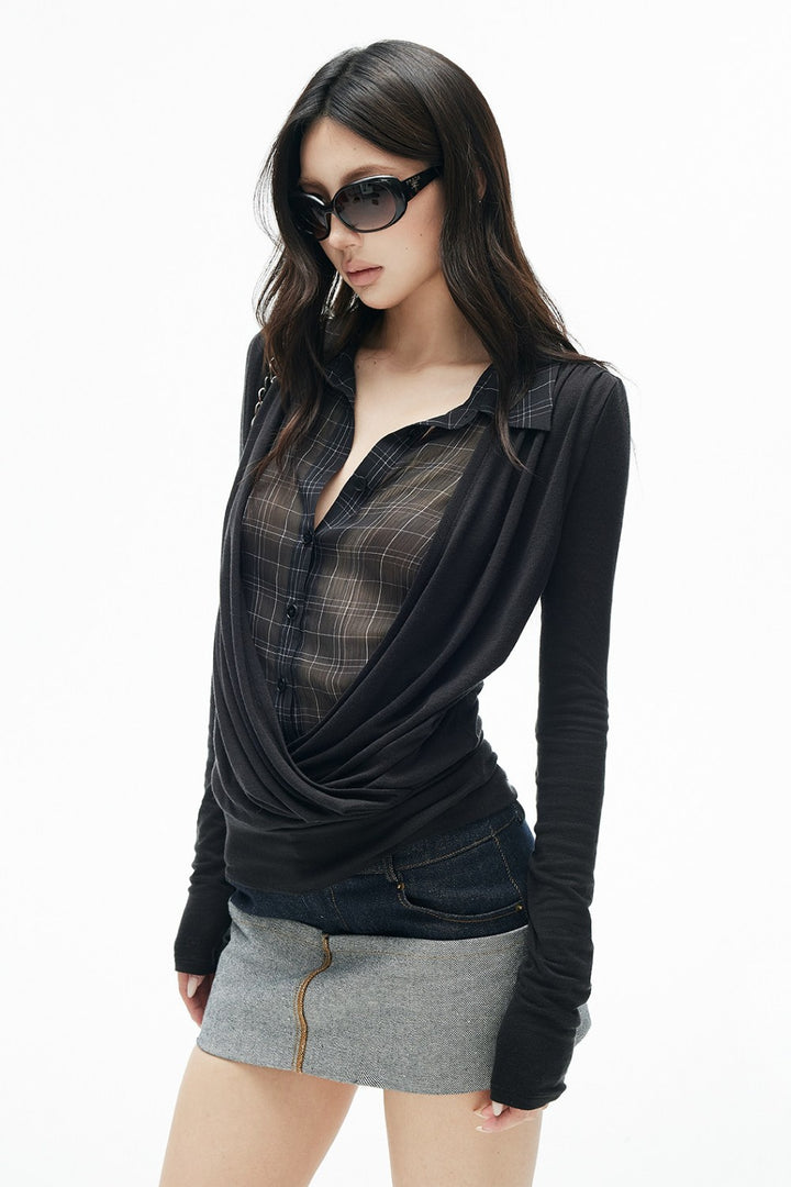 Aubrey Layered Draped Blouse
