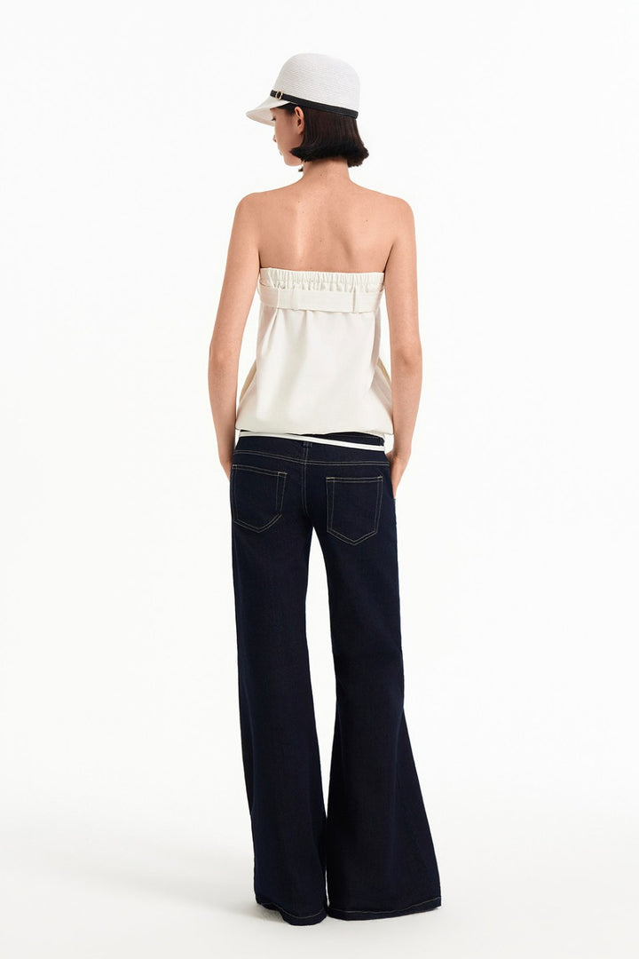 Belted Double Button Top