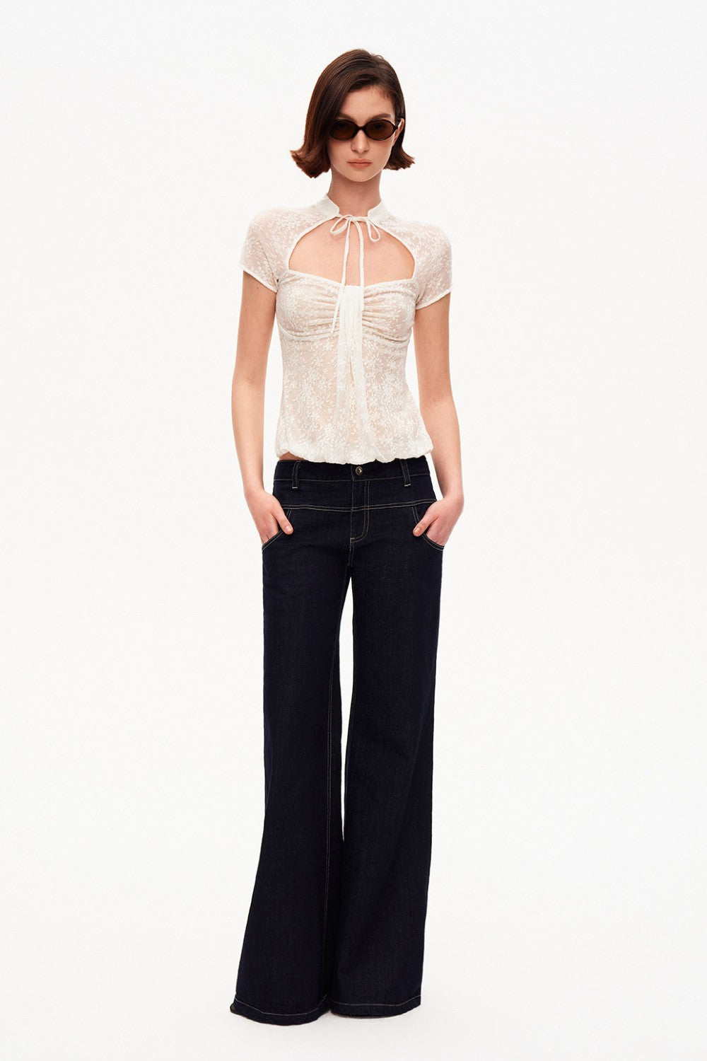 Floral Lace Mockneck Top