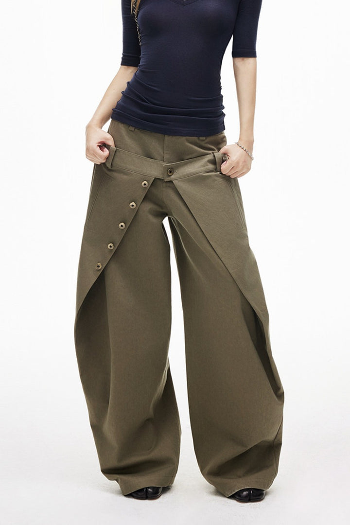 Olive Sculpt Wide Pants