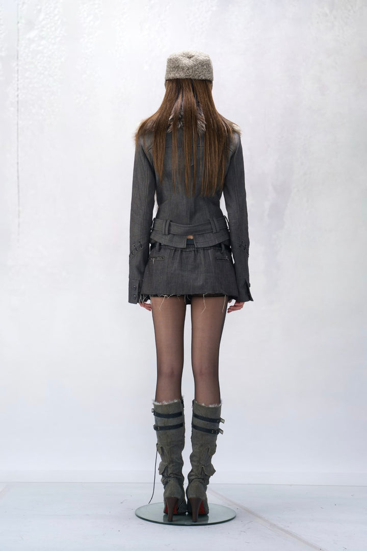 Fur-Trimmed Lapel Jacket