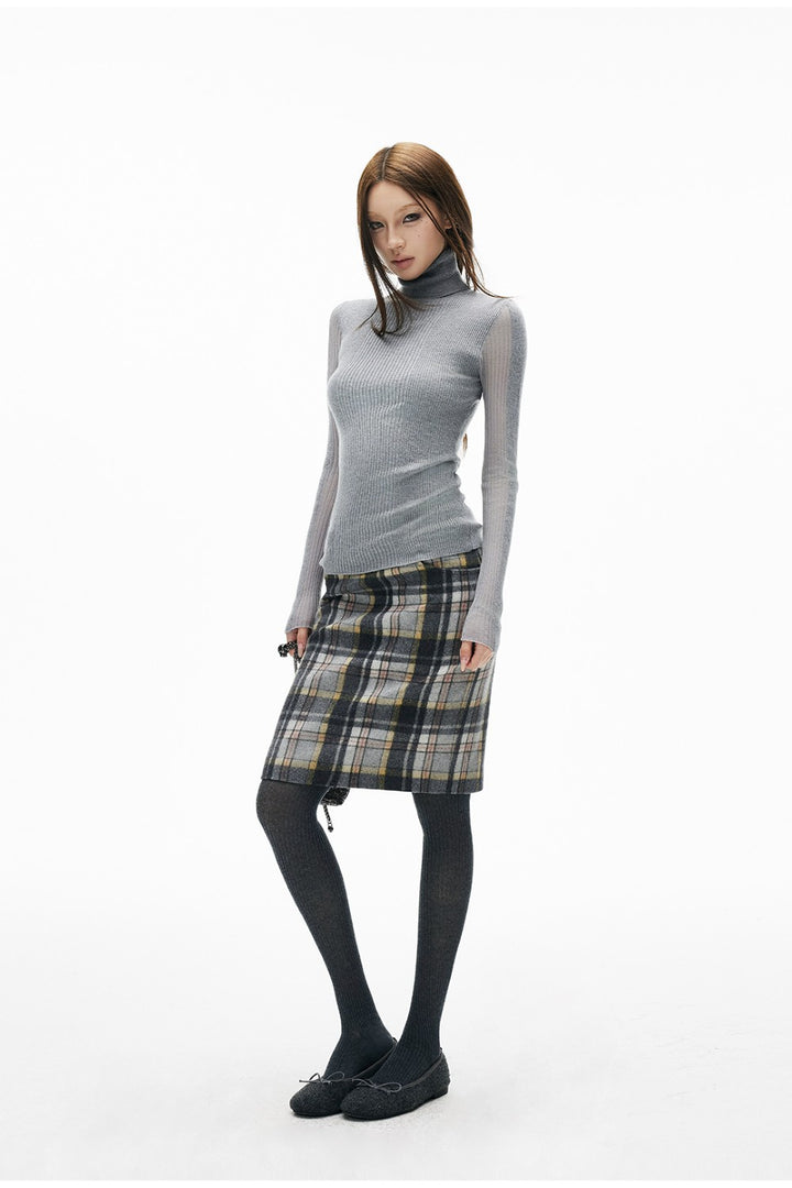 90s Vintage Plaid Skirt